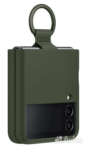 Чехол Silicone Cover with Ring для Z Flip 4 зелены