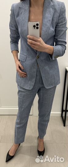 Костюм брючный жакет брюки massimo dutti лен