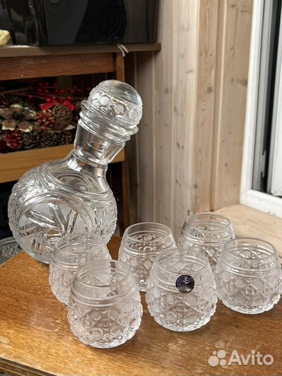 Хрустальный графин и 6 стаканов, СССР