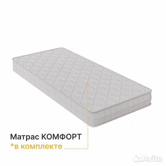 Односпальная кровать с матрасом 80, амелина, Венге