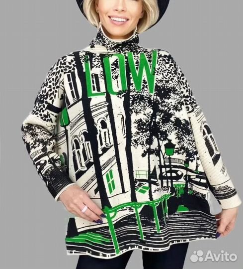 Свитер женский оверсайз с горлом