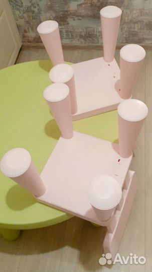 Детский стол и стулья Икея Маммут