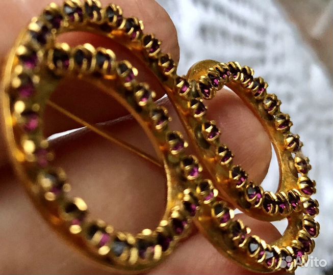 Брошь люм цветные кристаллы винтаж СССР