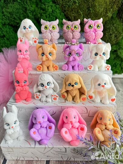 Мыло ручной работы Животные Звери Собачки Зайчики