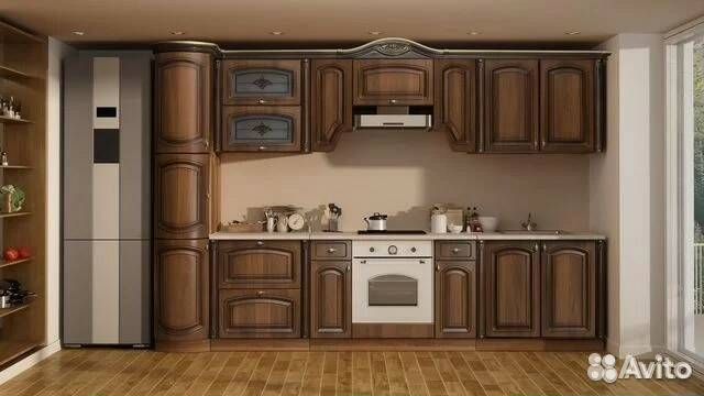 Кухня мдф Селена 60.1 орех патина 3,25 м