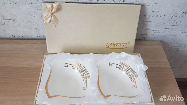 Набор блюдец Laretti Swarovski collection handmade