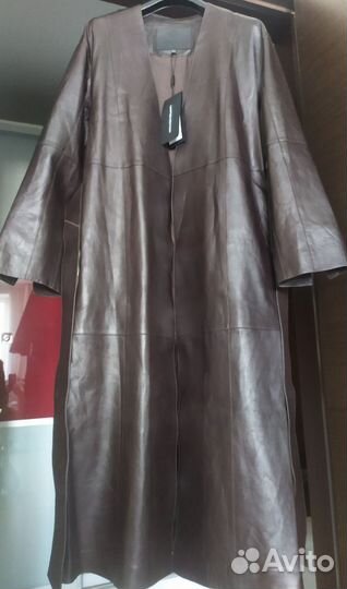 Тренч кожа новый limited edition Massimo Dutti