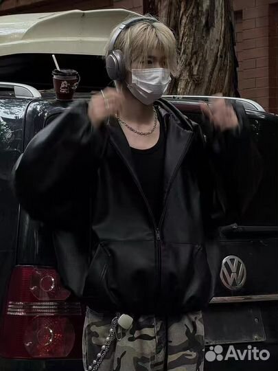 Кожаный Бомбер Оверсайз Balenciaga Type