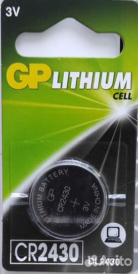 Литиевая дисковая батарейка GP Lithium CR2430