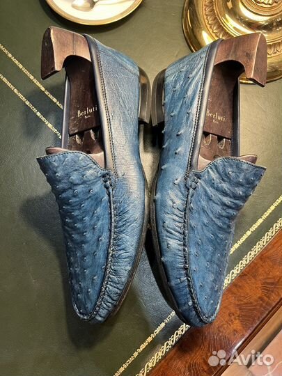 Лоферы из коди страуса Gian Franco Butteri