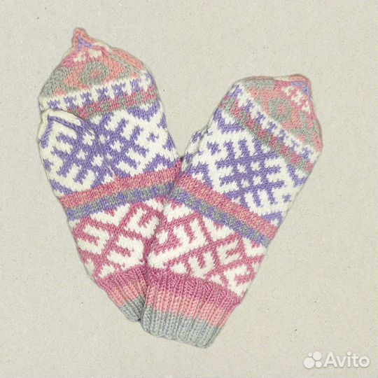 Варежки вязаные ручной работы