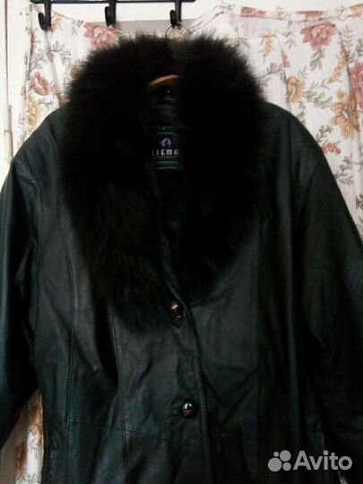 Кожанное пальто