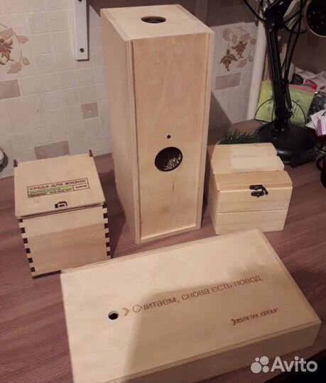 Коробки деревянные для хранения, подарков. Много