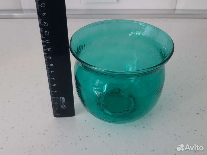 Кашпо Икеа IKEA ваза икеа стекло бирюзовая