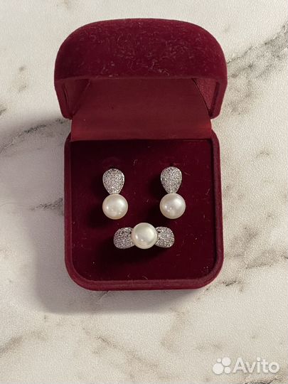 Набор из серебра с жемчугом