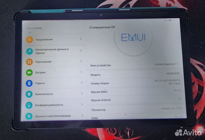 Планшет huawei MatePad T10s 4/64G Wi-Fi (AGS3K-W09