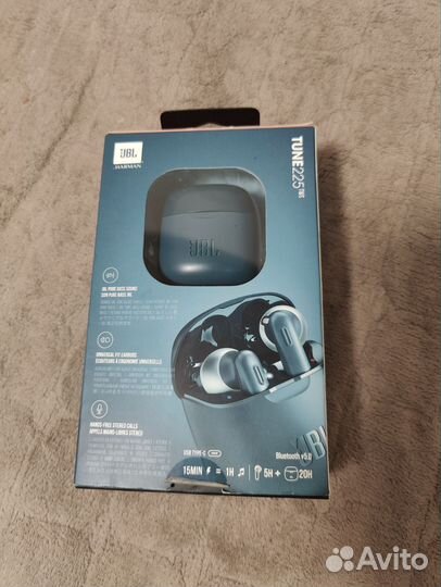 Беспроводные наушники JBL Tune 225 TWS синие б/у