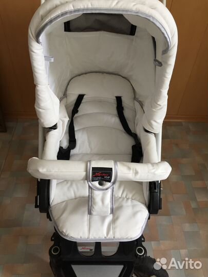 Коляска Hartan Vip XL 2 в 1 белая эко-кожа