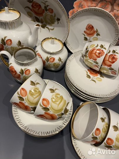 Фарфоровый сервиз чайный лфз СССР