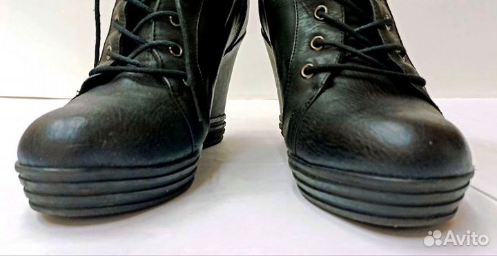 Кожаные ботильоны