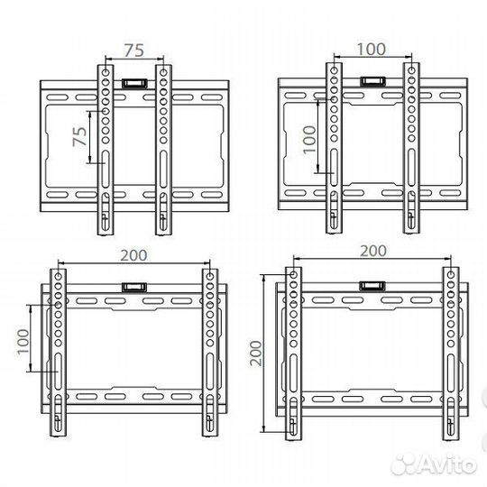 Uniteki FN1613 черный vesa: 200*200, 200*100, 10