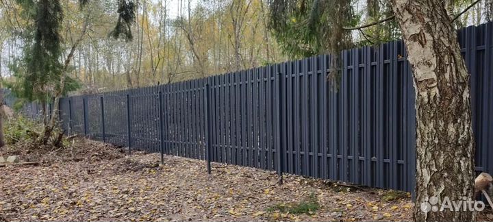 Забор из евроштакетника под ключ