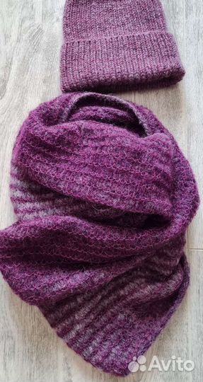 Шапка и снуд женские вязаные