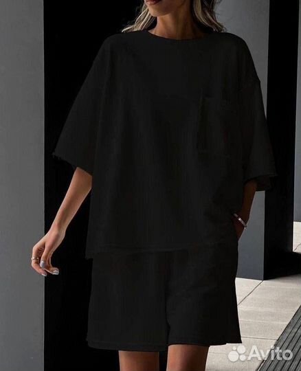 Оверсайз футфолка и шорты женский