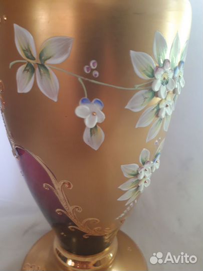 Ваза Богемия смальта, цветное стекло