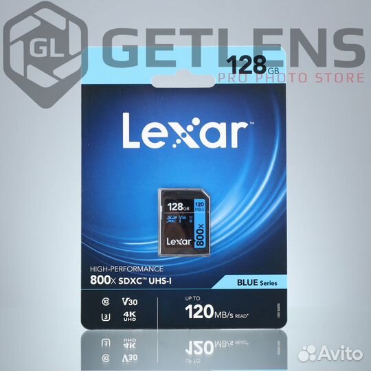 Карта памяти lexar 800x sdxc UHS-I blue 128GB