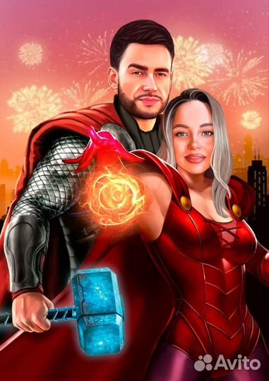 Шарж портрет по фото