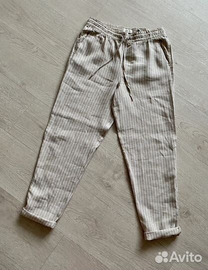 Льняные брюки H&M 36