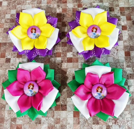 Резинки бантики для волос ручной работы