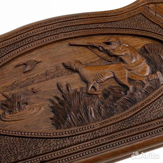 Нарды и шашки резные Охота на утку 60 х 60 см бук Армения 62739