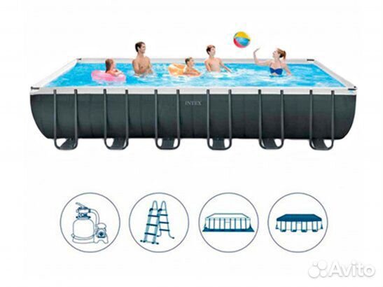 Каркасный бассейн 732х366х132 см intex 26364