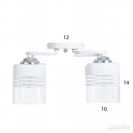 Люстра 'Илария' 4хЕ27 40Вт бело-хромовый 56х56х27