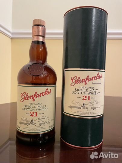 Бутылка с коробкой из под виски Glenfarclas 21 y.o