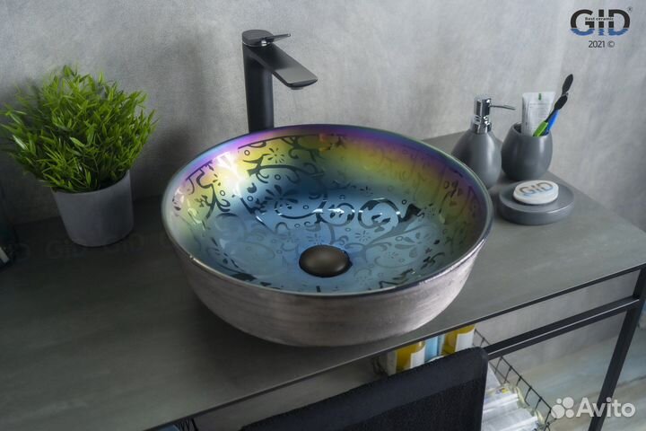 Раковина цветная на тумбу Gid (italy) d1315h107
