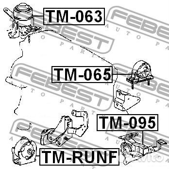 Febest TM-095 Опора двигателя toyota RAV4 00-05 ле