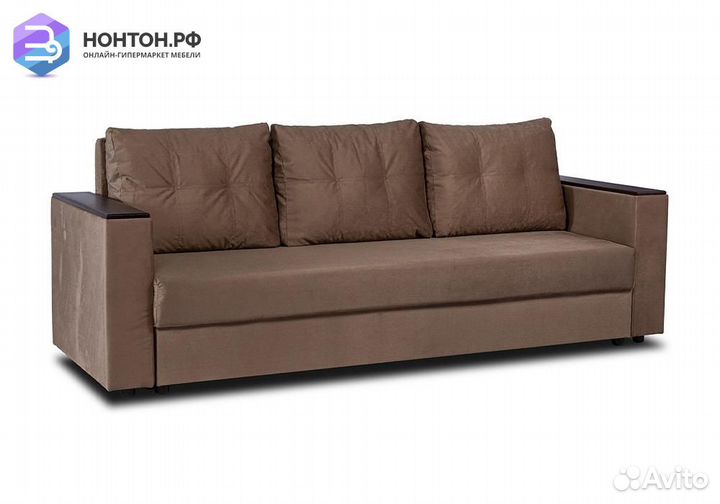 Диван еврокнижка Атланта коричневый