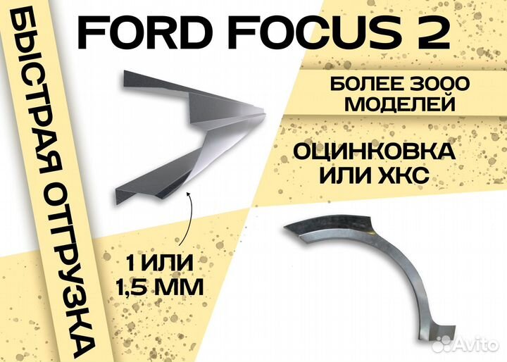 Пороги и арки Ford Focus II (2005—2008) и другие