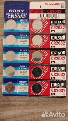 Литиевые батарейки CR2032 Sony и Maxell,3V