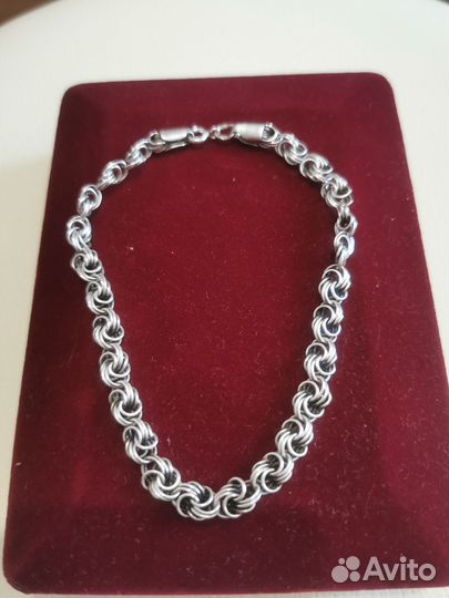 Серебряный браслет 925 пробы. Длина 21,5 см