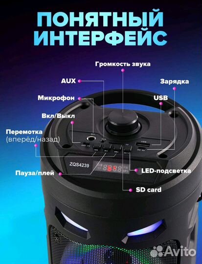 Блютуз колонка ZQS-4239 новая