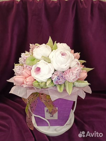 Зефирный букет. Весенние цветы. Подарок