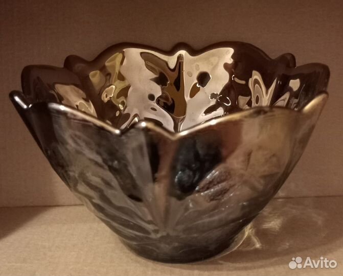 Ваза конфетница цветное стекло