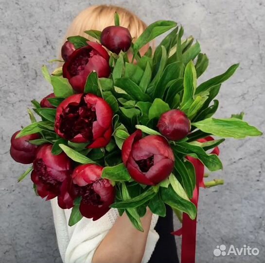 Пионы букет опт