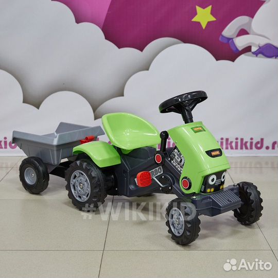 Трактор на педалях с полуприцепом