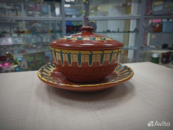 Советский Горшок Тарелка Майолика Керамика СССР