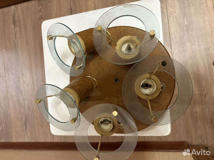 Люстра (светильник) деревянный ретро СССР